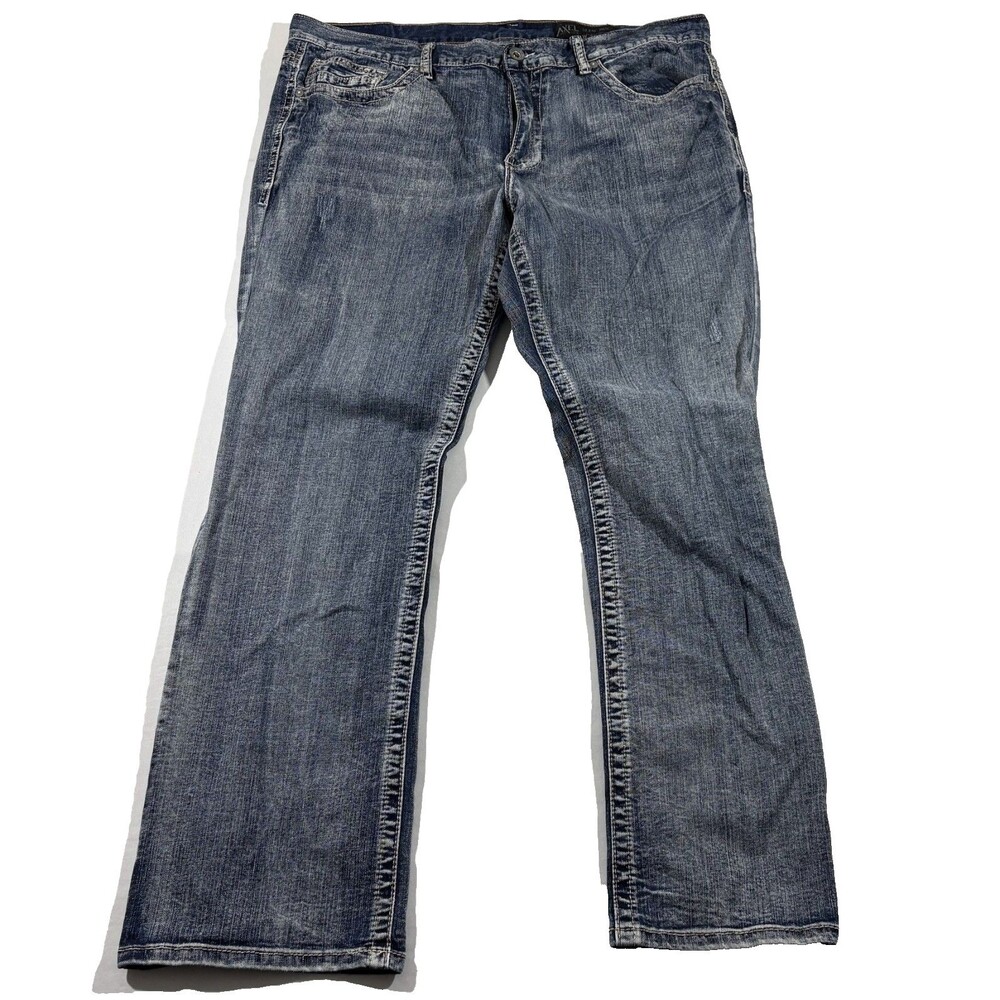 TK Axel Jeans Y2K Men Slim Boot Blue Aspetuck Mid Wash Denim Sz 38 x 30